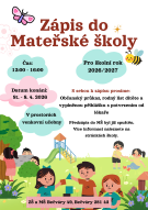 Zápis do MŠ pro školní rok 2026/2027